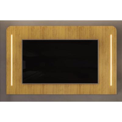 Painel Home p/TV até 75 Polegadas Atlas 100% MDF c/ Led 218x135cm Cedro - DJ Móveis
