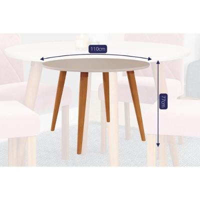 Sala de Jantar Completa DanI c/ Tampo Madeirado c/ Vidro 110cm e 4 Cadeiras Maia Nature/Suede Mascavo Chocolate - Cimol