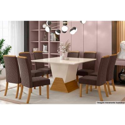 Cadeira Sala de Jantar Malu Kit 6 Un Nature/Marrom Amêndoa - Henn