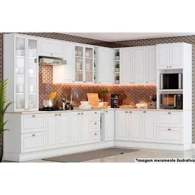 Cozinha Completa Americana 3 Peças (1 Aéreo + 1 Balcão + 1 Complemento) CZ125 Branco - Henn
