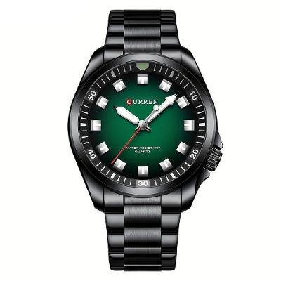 Relógio De Quartzo Masculino Pulseira De Aço Inoxidável Resistente à água 30m Esportivo Preto Verde