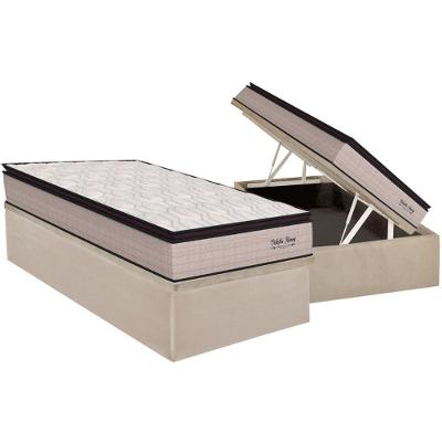Conjunto Box Baú Solteiro: Colchão Molas Orthoflex Ensacadas MasterPocket Memory HP + Base CRC Suede Clean (88x188)