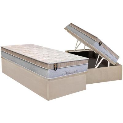 Conjunto Box Baú Solteiro: Colchão Molas Orthoflex Ensacadas Naturale + Base CRC Suede Clean (88x188)