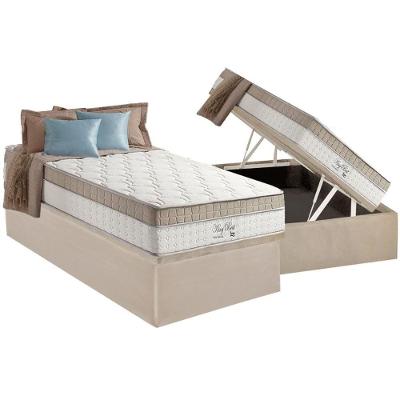 Conjunto Box Baú Solteiro: Colchão Molas D Angelis Anjos Ensacadas King Best Clean + Base CRC Suede Clean (88x188)