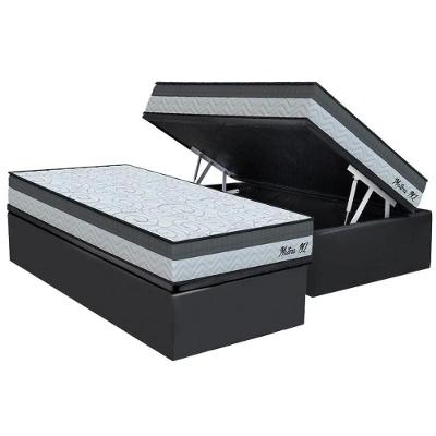 Conjunto Box Baú Solteiro: Colchão Espuma Orthoflex D33 / Matera ML + Base CRC Suede Gray(88x188)