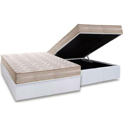 Conjunto Box Baú Casal: Colchão Espuma Paropas D28 / Master AG80 Clean Double Face 17 + Base CRC Courano White (138x188)