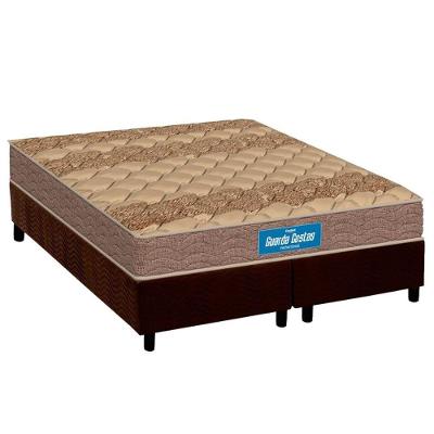 Conjunto Box King: Colchão Anatômico Probel Colchão D33 / Firmepedic Guarda Costas PróIntense Brown + Base CRC Suede Brown(193x203)