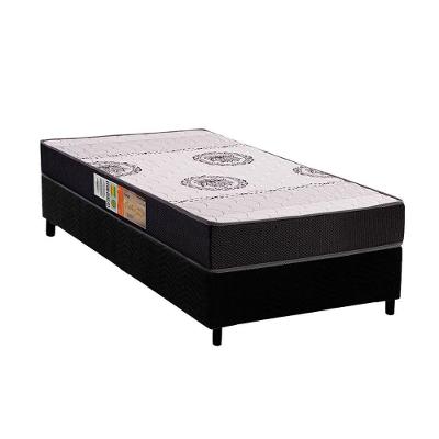 Conjunto Box Solteiro: Colchão Anatômico Polar D28 Orthoface Black + Base CRC Suede Black (88x188)