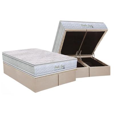 Conjunto Box Baú Queen: Colchão Espuma Orthoflex Molas Ensacadas MasterPocket Starflex Dream New + Base CRC Suede Clean(158x198)