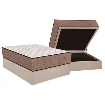 Conjunto Box Baú Casal: Colchão Espuma Orthoflex Molas Ensacadas MasterPocket Torino Híbrido + Base CRC Suede Clean(138x188)