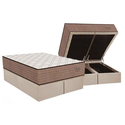 Conjunto Box Baú King: Colchão Espuma Orthoflex Molas Ensacadas MasterPocket Torino Híbrido + Base CRC Suede Clean(193x203)