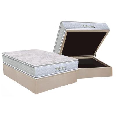 Conjunto Box Baú Casal: Colchão Espuma Orthoflex Molas Ensacadas MasterPocket Starflex Dream New + Base CRC Suede Clean(138x188)