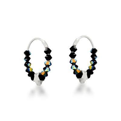 Brinco Argola Com Cristais Furtacor Prata 925