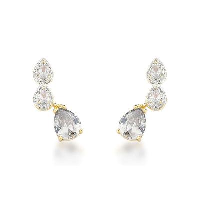 Brinco Earcuff Três Gotas Banhado A Ouro 18k
