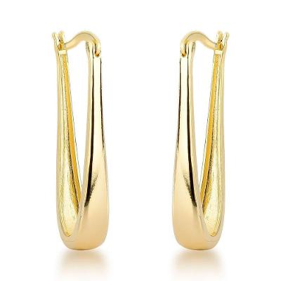 Brincos De Argola Polidos - Luxo Acessível Em Ouro 18k Banhado