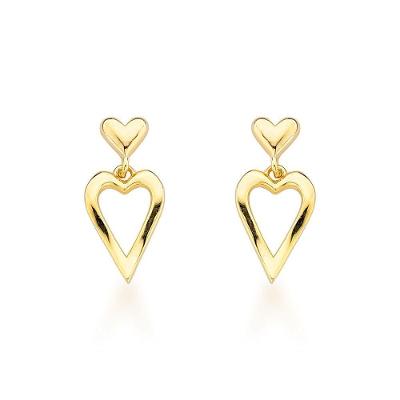 Brincos Delicados Coração Em Ouro 18k - Toque De Romantismo