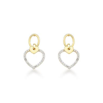 Brincos De Coração Cravejados Com Zircônia Em Banho De Ouro 18k - Elegância E Brilho