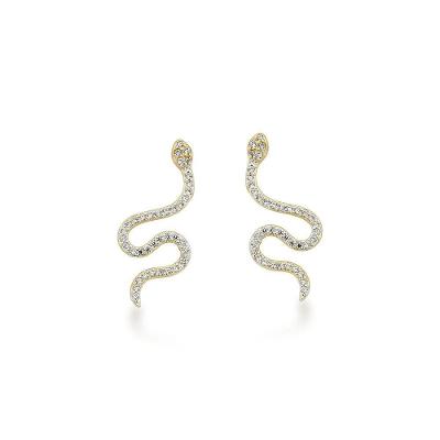 Brinco Cobra Cravejado Zirconias Banhado Ouro 18k