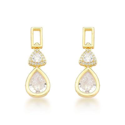 Brinco Festa Médio Com Zircônios Banhado A Ouro 18k