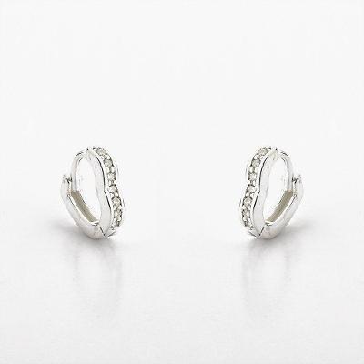 Brincos Argola Coração Cravejada Com Zircônias