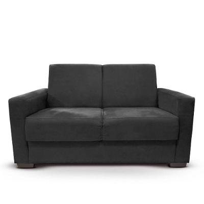 Sofá Estofado 2 Lugares Sala Estar Recepção Natália Suede preto