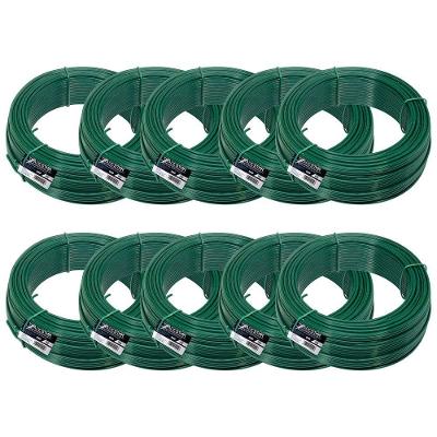 Kit C/ 10 Arame P/ Tela Revestido Pvc 1kg Verde Bwg14 2,11mm
