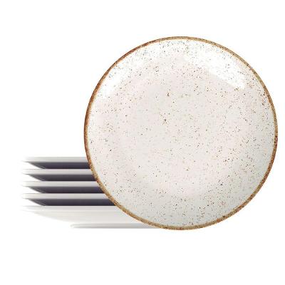 Prato Raso De Porcelana Rústico Marrom 25cm 6un - Tramontina 96980/012