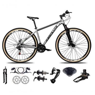 Bicicleta Aro 29 Absolute Nero 5 Freio Hidráulico K7 27v Garfo Com Trava Pneu Com Faixa - Cinza Tam.15