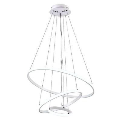 Lustre Pendente Luminaria Arco 3 Em 1 Aneis Ajustaveis Argola Decoraçao Sala Quarto Casa Iluminaçao