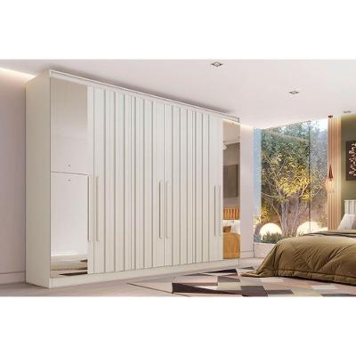 Guarda Roupa Casal 6 Portas (4 Ripadas e 2 c/ Espelho) e 6 Gavetas Oxford Off White - Europa