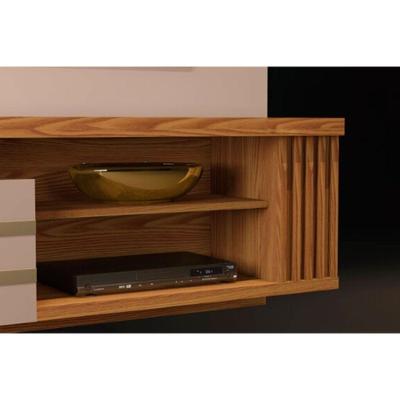 Painel Home p/TV até 55 Polegadas Marin c/ Prateleiras e Bancada 160x153cm Bali/Cedro - DJ Móveis