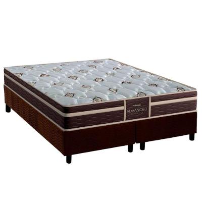 Conjunto Box Queen: Colchão Anatômico Probel Colchão D33 / Firmepedic ProDormir Advanced Tech1500 Plus Brown + Base CRC Suede Brown(158x198)
