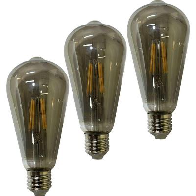 Lampada Led 30w Fume Multi Filamento Kit 3 Uni Decoraçao Casa Sala Quarto Iluminaçao Branco Quente