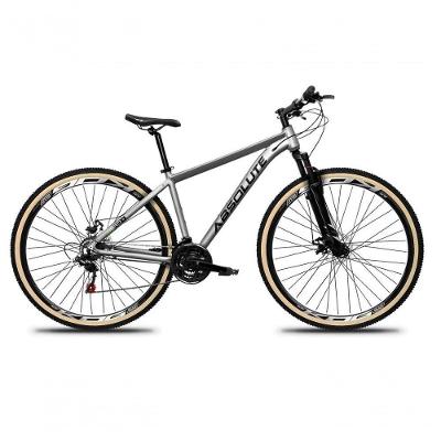 Bicicleta Aro 29 Absolute Nero 5 Alumínio 27v K7 Freio Disco Mecânico Garfo Suspensão Pneu Com Faixa - Cinza Tam.17