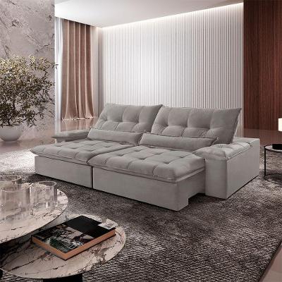 Sofá Nivus Veludo 02 Módulos De 120cm B25cm Meu Sofá Online B026 Veludo Prata