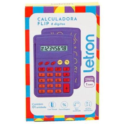 Calculadora De Bolso 8 Digitos Flip Estampa Pets - Letron