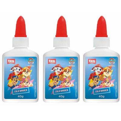 3x Cola Branca Líquida Escolar Patrulha Canina 40g - Tris