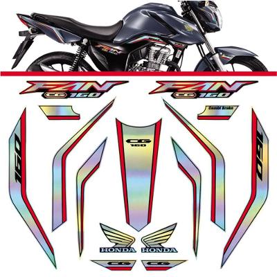 Kit Holográfico Para Moto Honda Cg Titan 160 Anos 2023 A 2024 Vermelho