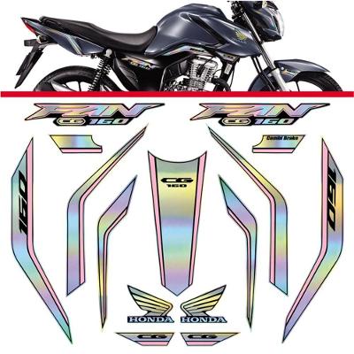 Kit Holográfico Para Moto Honda Cg Titan 160 Anos 2023 A 2024 Rosa Rosa