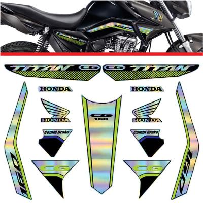 Kit Carenagem Holográfico Honda Cg Titan 160 Anos 2023 2024 Amarelo Amarelo