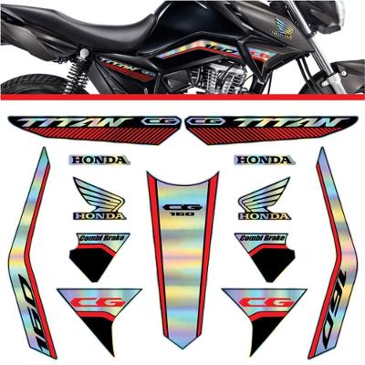 Kit Carenagem Holográfico Honda Cg Titan 160 Anos 2023 A 2024 Vermelho