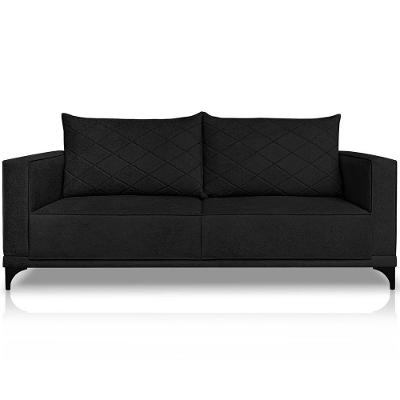 Sofa Nori 3 Lugares Pes De Ferro 220cm Linho Boucle 3304 Ezz 3304