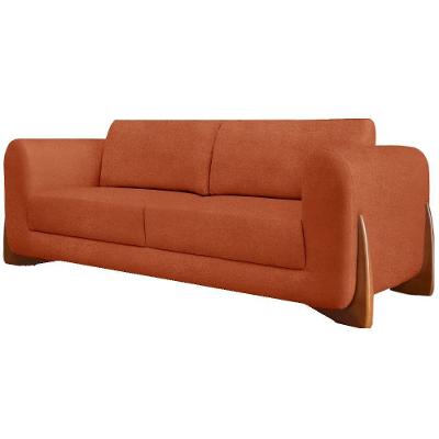 Sofa Jolie 3 Lugares 220cm Pes Boomerang Linho Boucle 3303 Ezz 3303