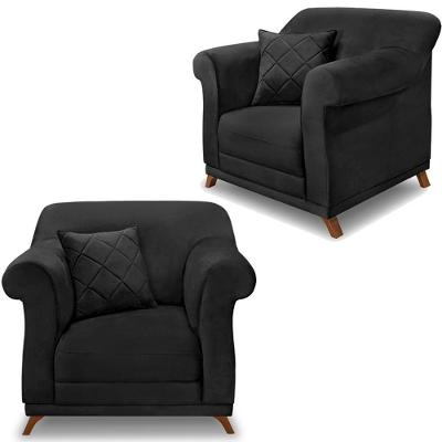 Kit 2 Poltronas Decorativas Retro Polo Veludo 2237 Ezz 2237