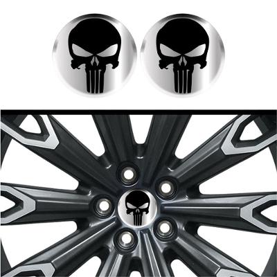 Kit 4 Emblema Justiceiro Logo Preta Fundo Cromo 48 Mm Cromo