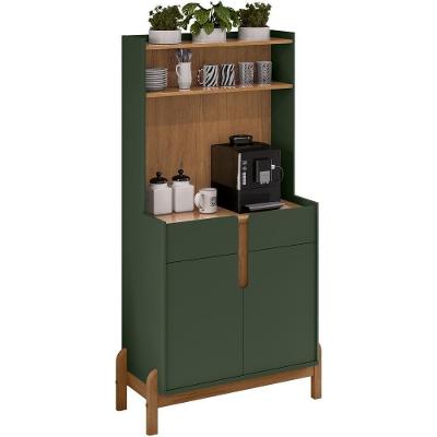 Aparador Cantinho Cafe 50525 2 Portas 81cm Verde Oliva Cedro Dcasa Verde Oliva Cedro