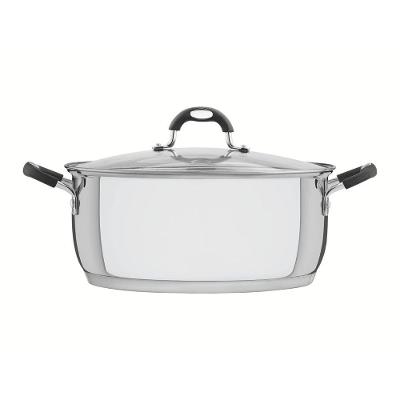 Caçarola Tramontina Astro Rasa Aço Inox Tampa De Vidro 30 Cm 8,5 Litros
