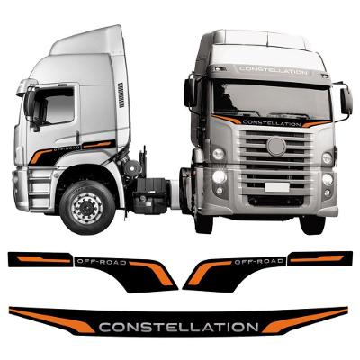 Kit Faixas Para Caminhão Constellation 2023 Laranja Genérico Preto