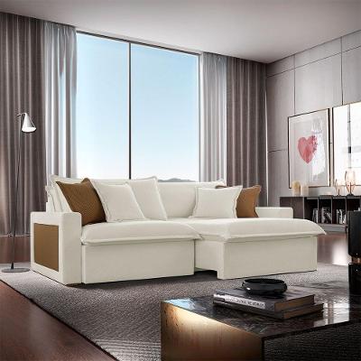 Sofá Dallas Linho Dois Módulos De 120cm B15 Meu Sofá Online A302 Linho Branco