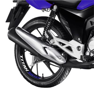 Kit 4 Adesivos Roda Interna Moto Titan 160 Azul Azul